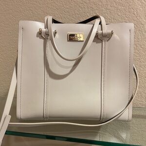 Kate Spade Cream Tote with Gold Accents